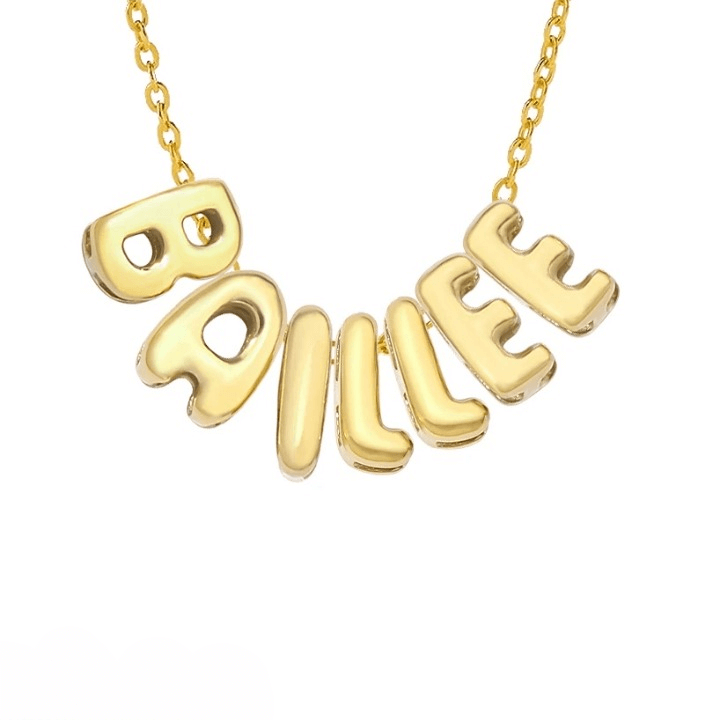 Custom Bubble Letter Name Necklace