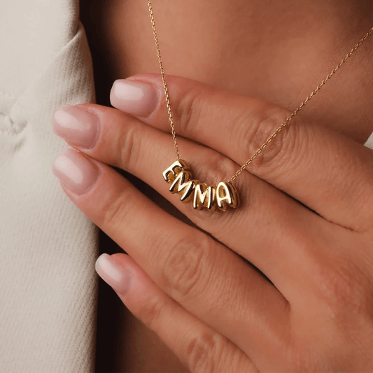 Custom Bubble Letter Name Necklace