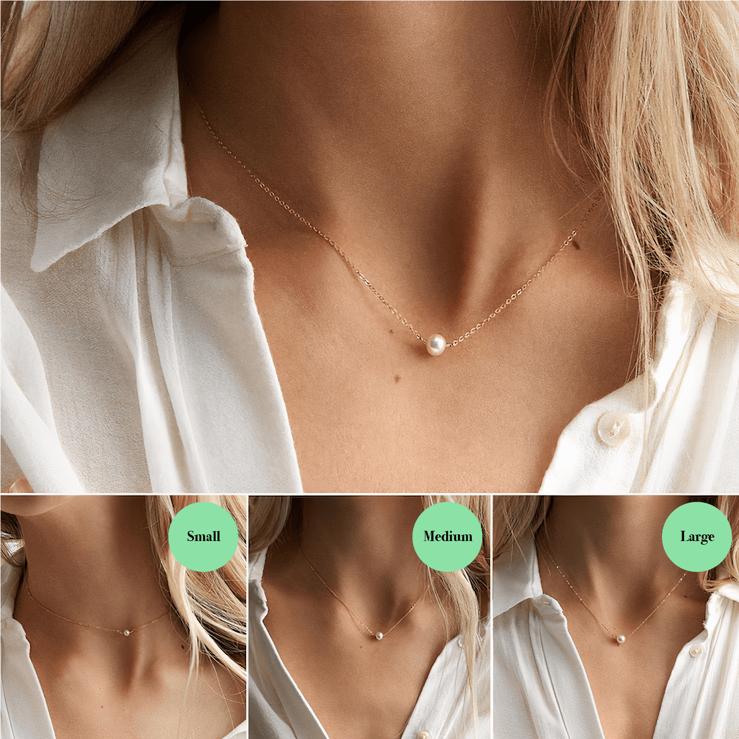 Dainty Single Pearl Necklace