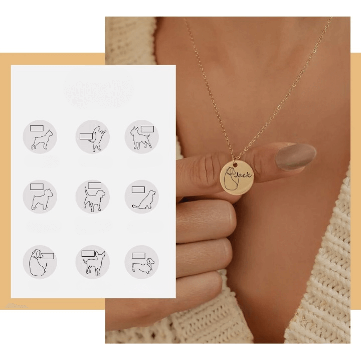 Custom Dog Name Coin Pendant Necklace