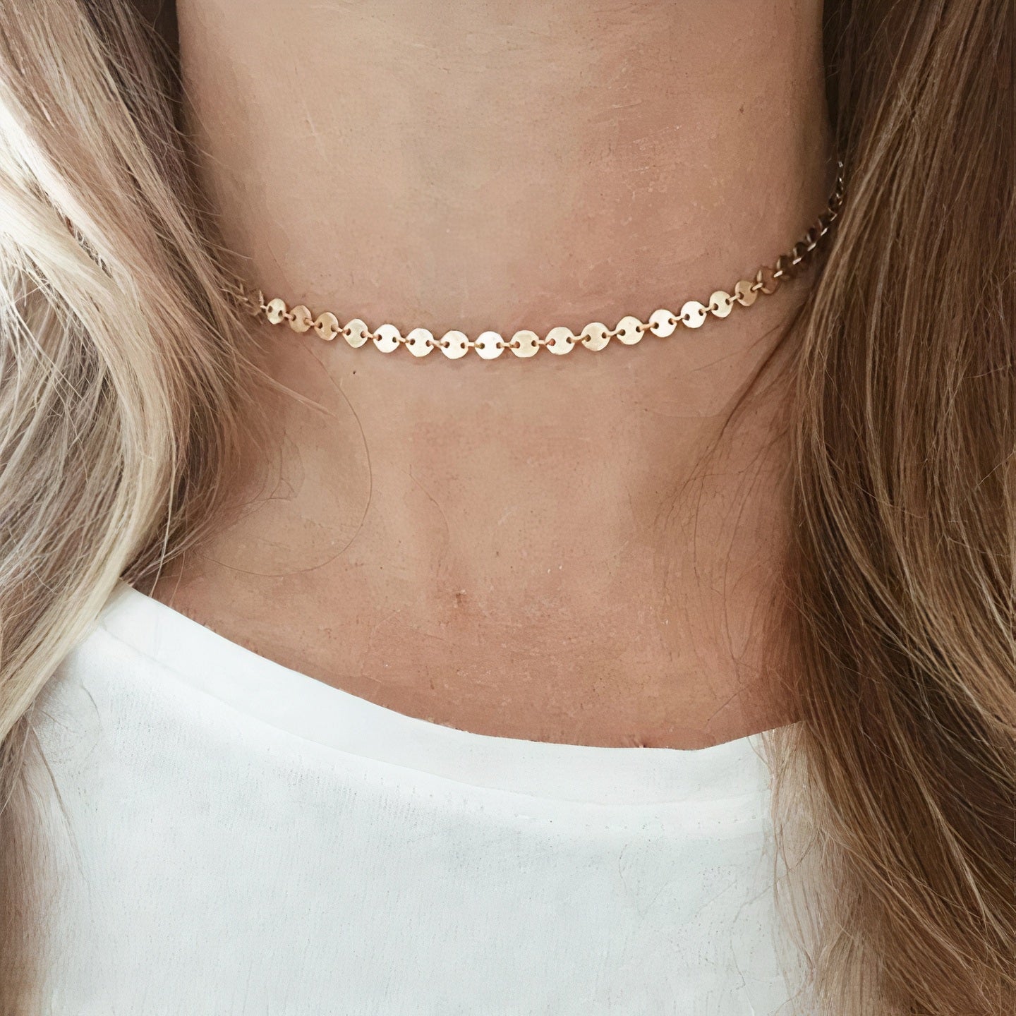 Lucky Coin Choker, Disc Necklace