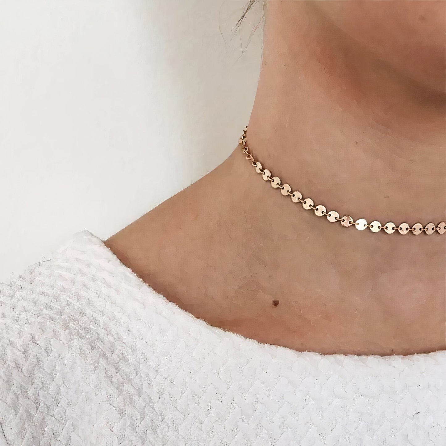 Lucky Coin Choker, Disc Necklace