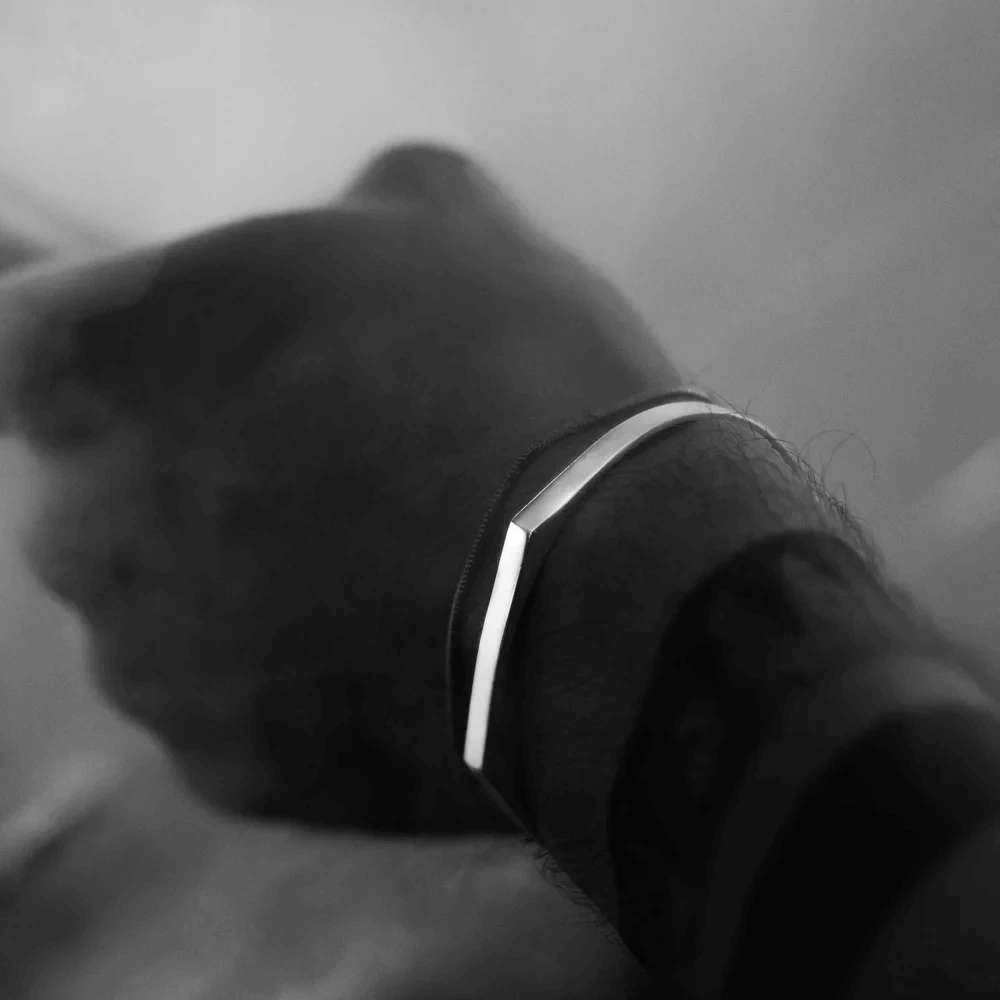 Custom Men's Engravable Signet Cuff Bracelet
