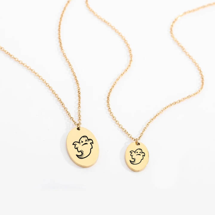 Personalized Engraved Oval Halloween Pendant Necklace
