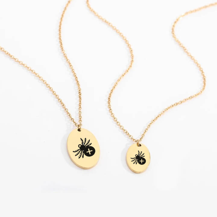 Personalized Engraved Oval Halloween Pendant Necklace