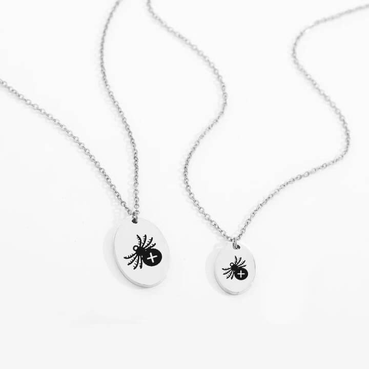 Personalized Engraved Oval Halloween Pendant Necklace