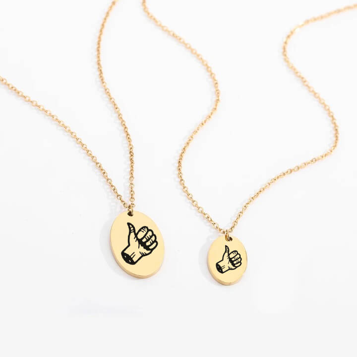 Personalized Engraved Oval Halloween Pendant Necklace