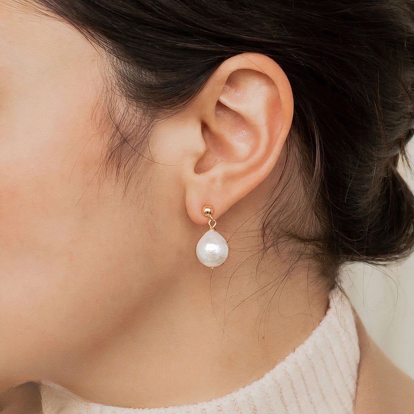 Freshwater Baroque Pearl Drop Earrings