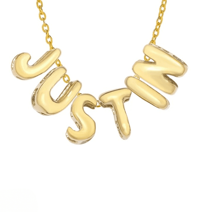 Custom Bubble Letter Name Necklace
