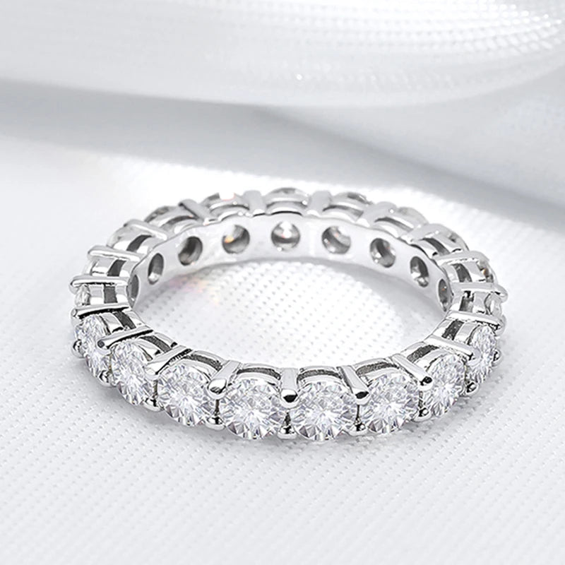 Moissanite Eternity Wedding Band Ring, 2-5mm