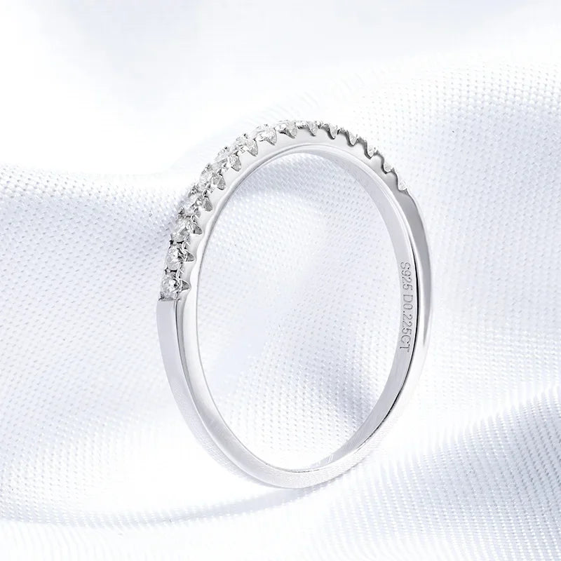 Moissanite 15 Stone Wedding Band Ring, 1.5mm