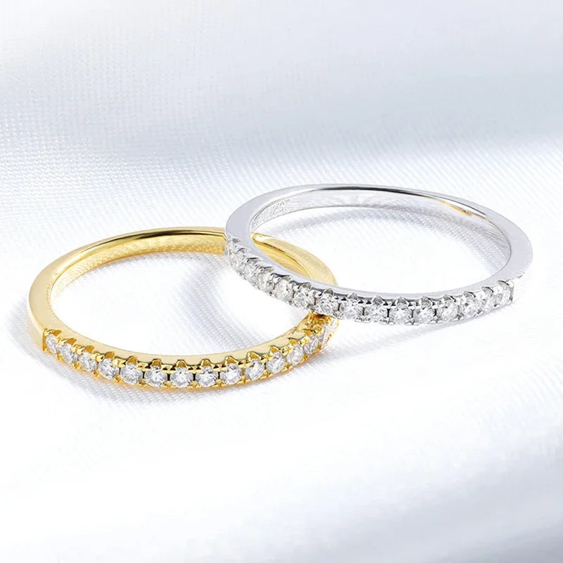 Moissanite 15 Stone Wedding Band Ring, 1.5mm