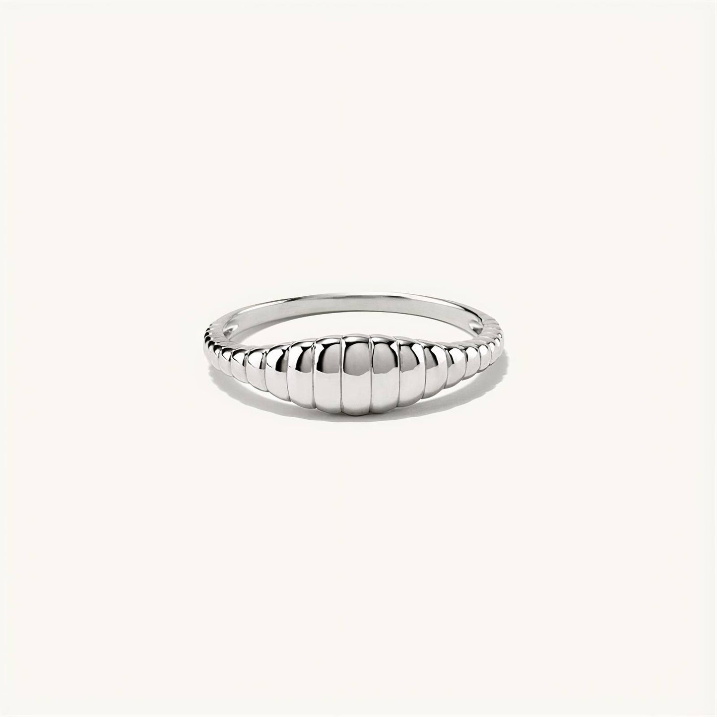 Minimalist Wave Signet Ring