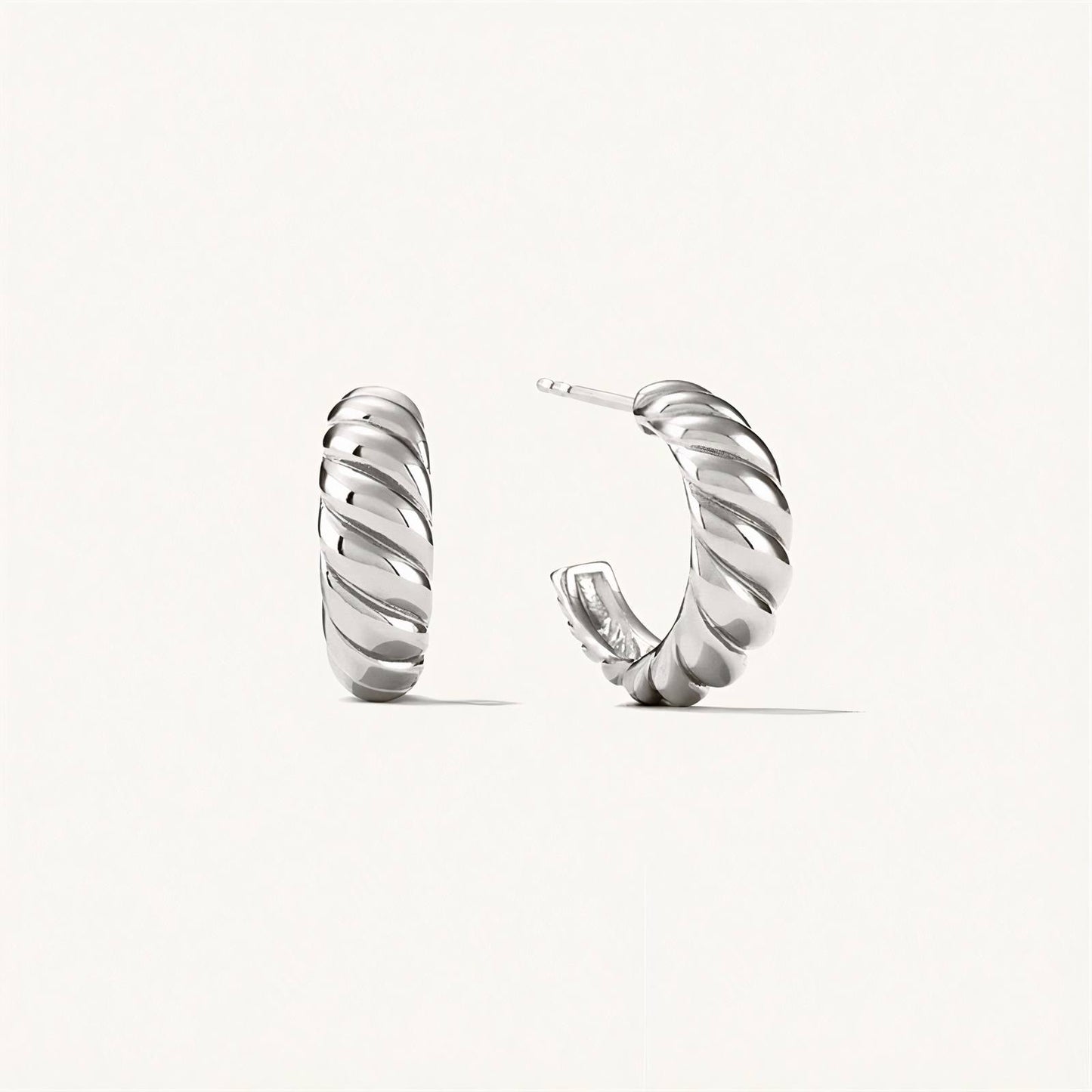 Vintage Croissant Twisted Hoop Earrings