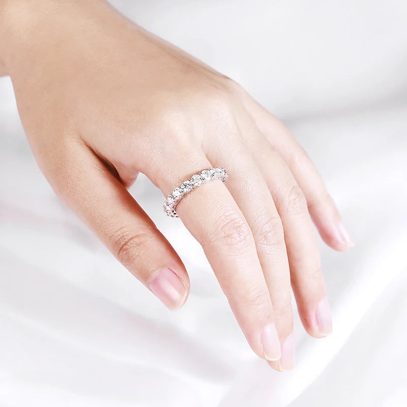Moissanite Eternity Wedding Band Ring, 2-5mm