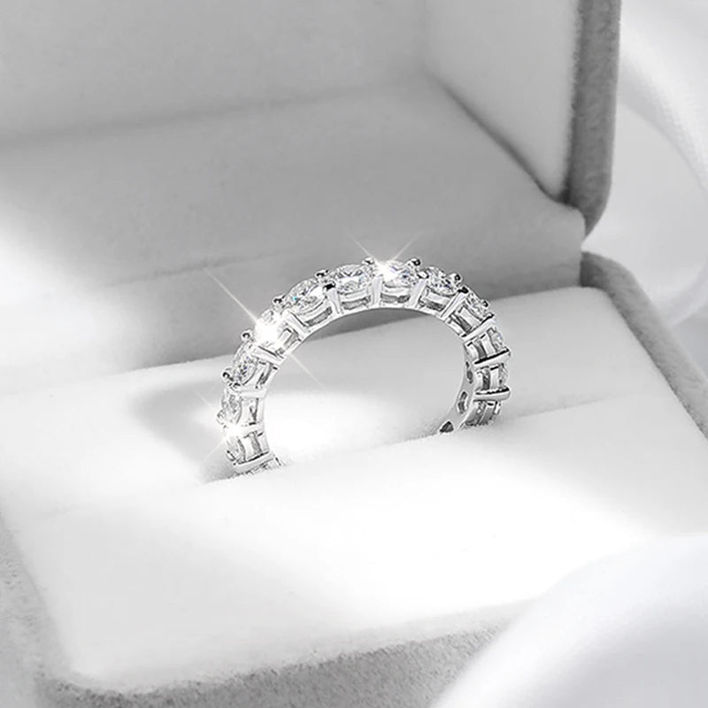 Moissanite Eternity Wedding Band Ring, 2-5mm
