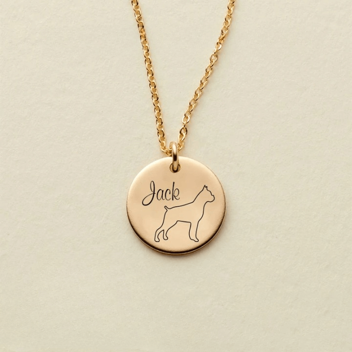 Custom Dog Name Coin Pendant Necklace