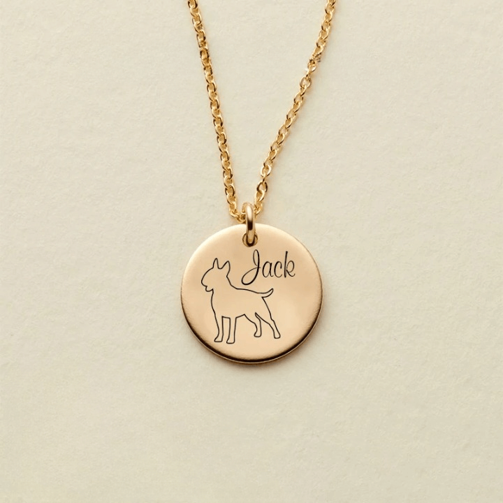 Custom Dog Name Coin Pendant Necklace
