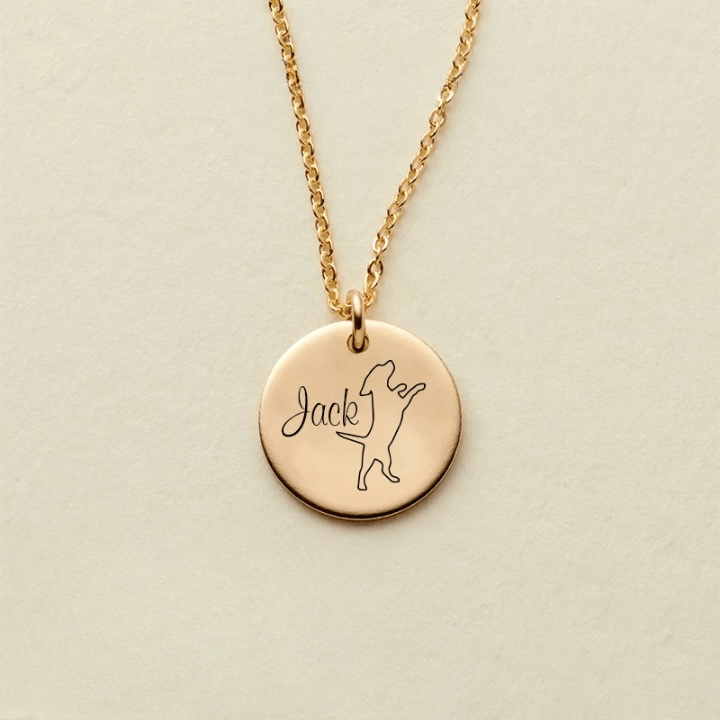 Custom Dog Name Coin Pendant Necklace