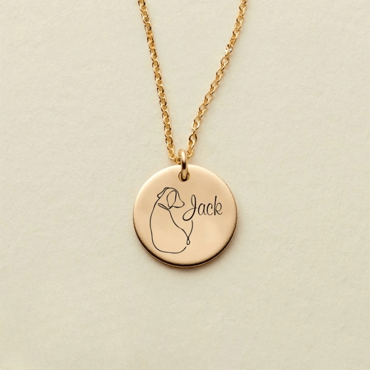 Custom Dog Name Coin Pendant Necklace