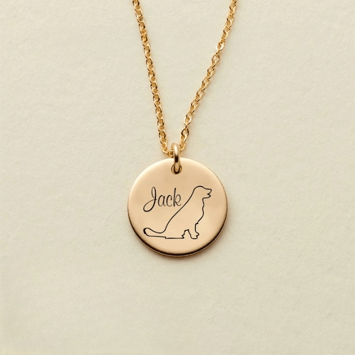 Custom Dog Name Coin Pendant Necklace