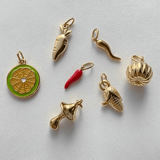 Assorted Gold Fruit and Vegetable Charm