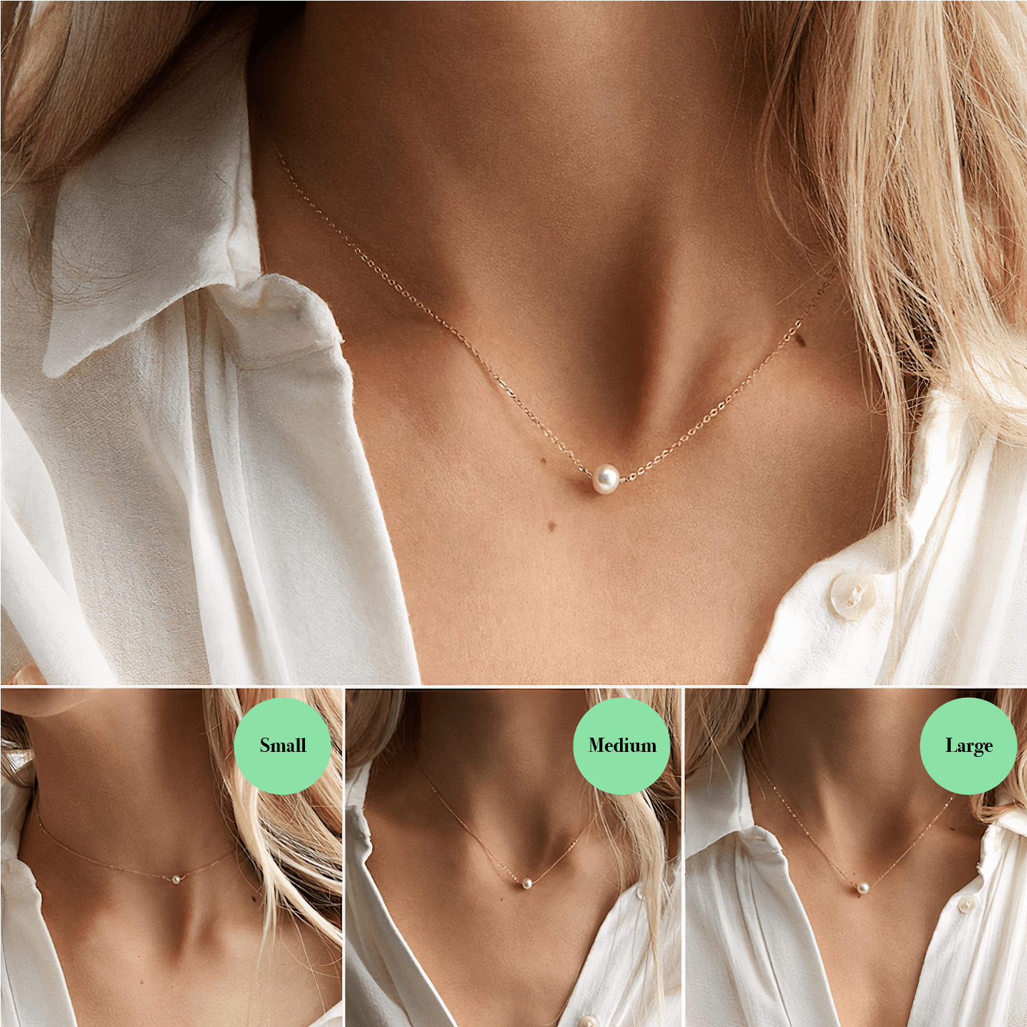 Thin Pearl Necklace With 5 Barbed Wires – N.A By Nataly Avirame