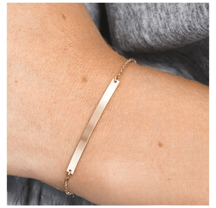 Dainty Engravable Bar Bracelet