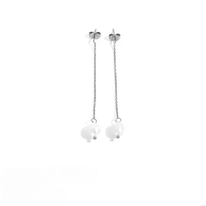 Long Chain Freshwater Pearl Earrings