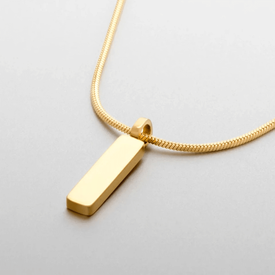 Mens Square Chain Pendant Necklace