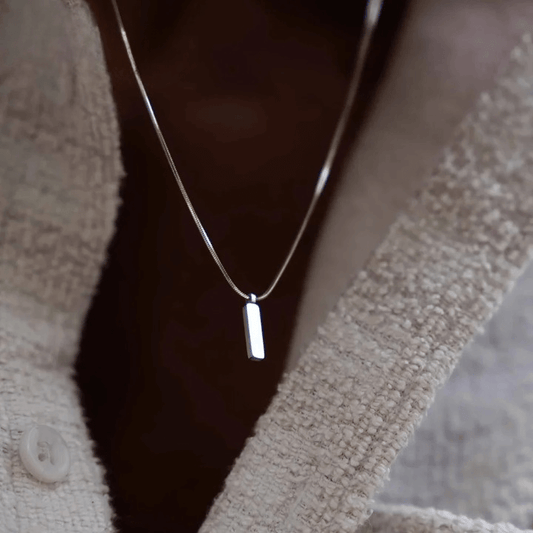 Mens Square Chain Pendant Necklace