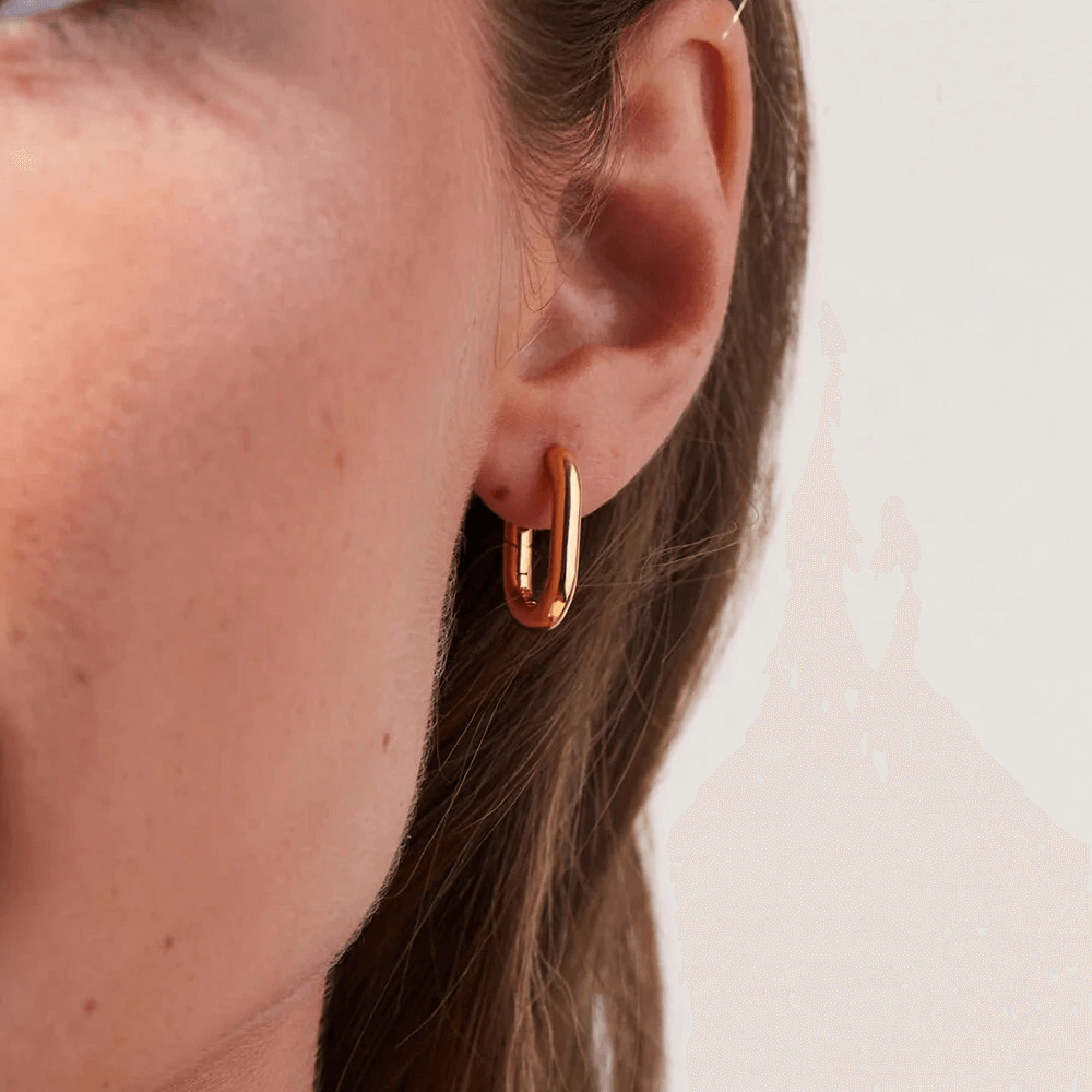 Paperclip Huggie Hoop Earrings