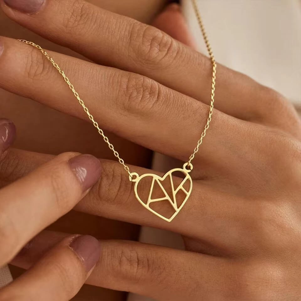 Personalized Initial Heart Necklace