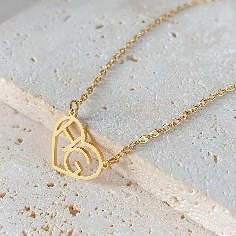 Personalized Initial Heart Necklace