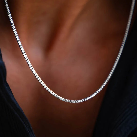 Mens Box Chain Necklace