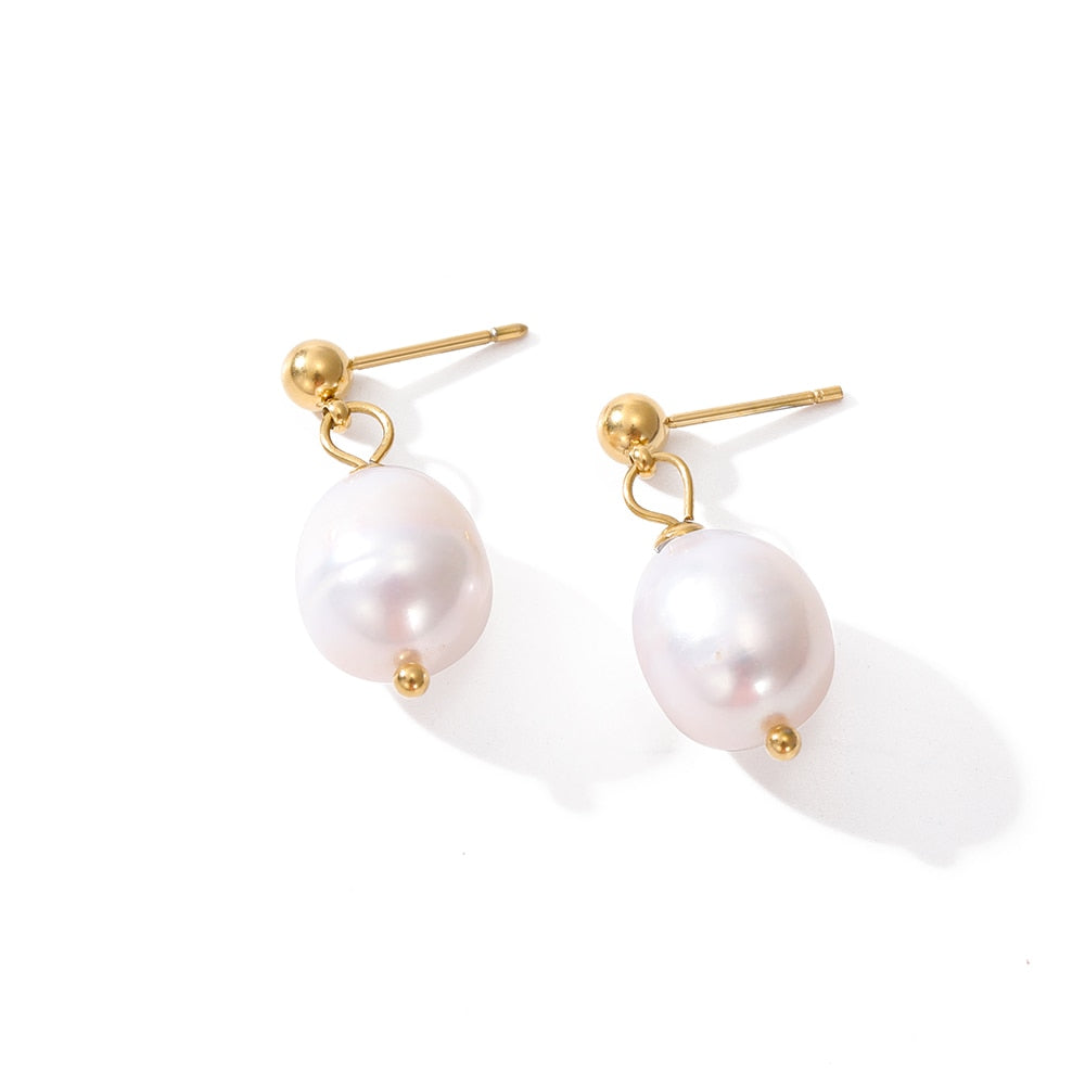 Freshwater Baroque Pearl Dangle Earrings