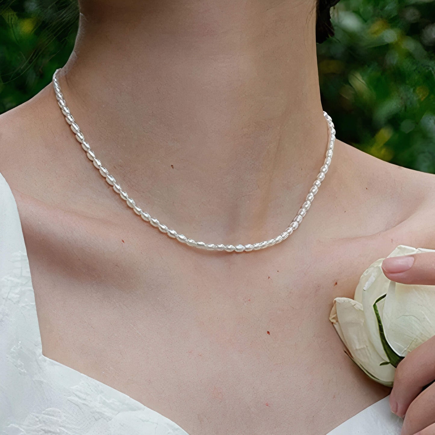 Dainty Full Pearl Necklace