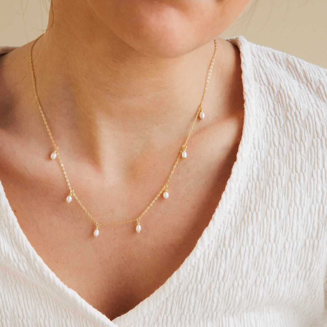 Lucky No. 7 Pearl Drop Necklace