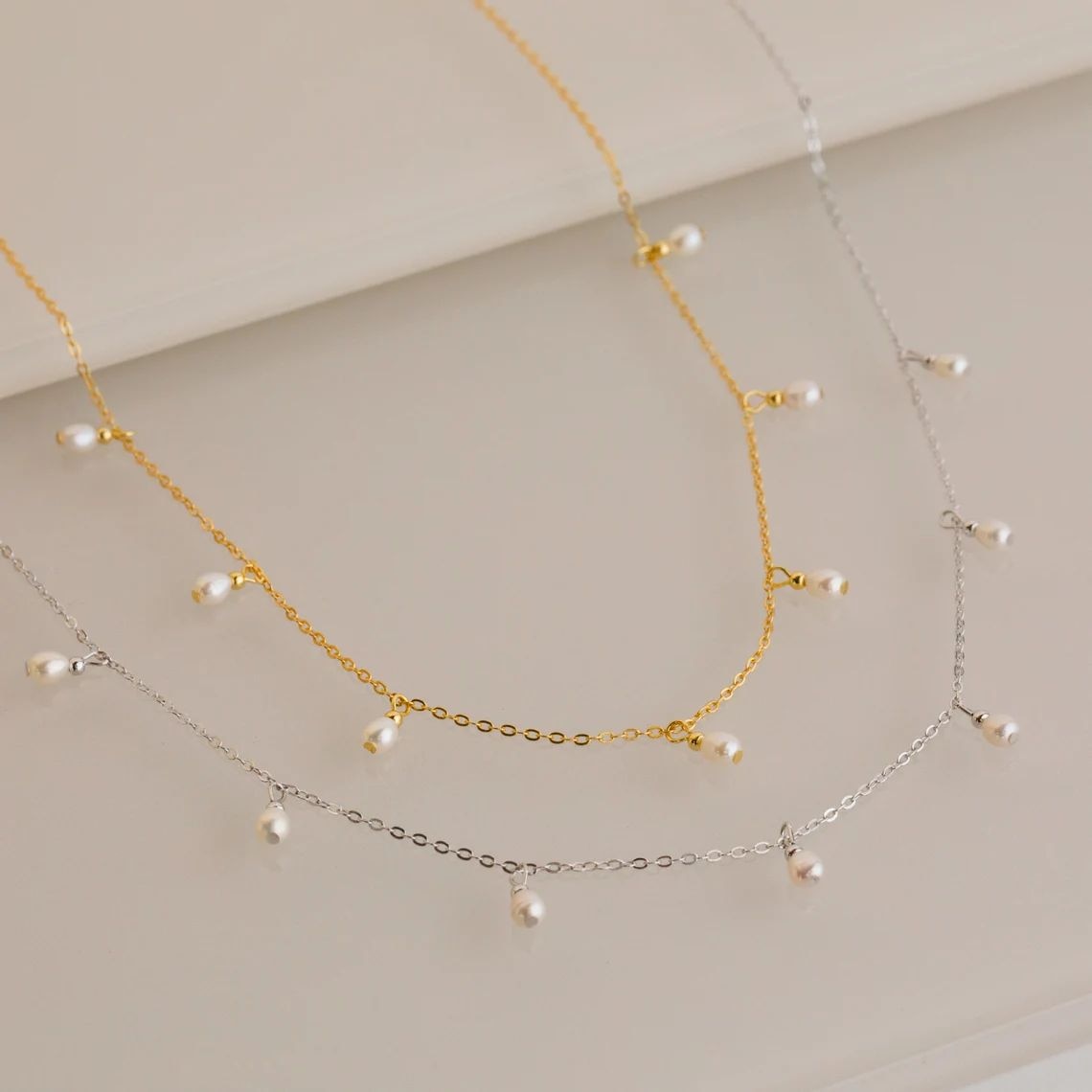 Lucky Seven Pearl Drop Necklace