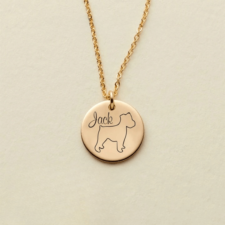 Custom Dog Name Coin Pendant Necklace