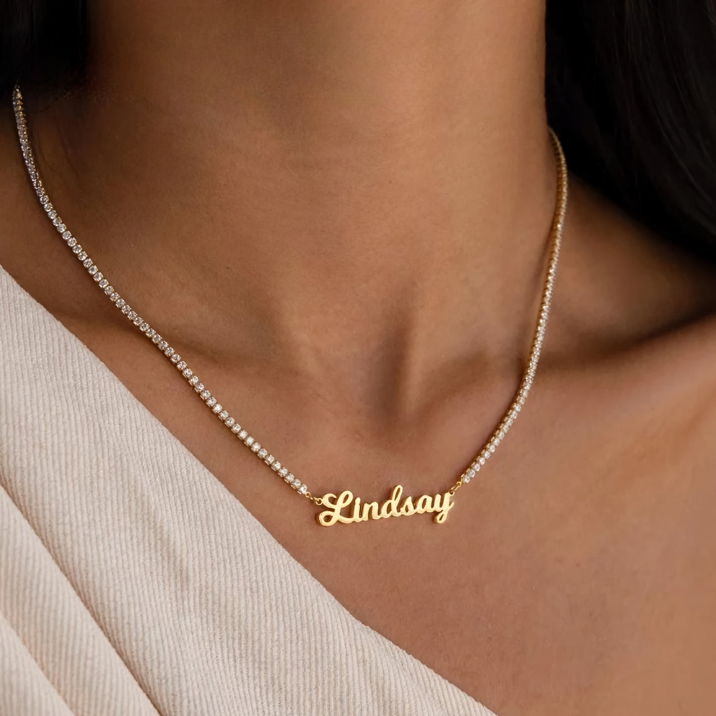 Custom Tennis Name Necklace
