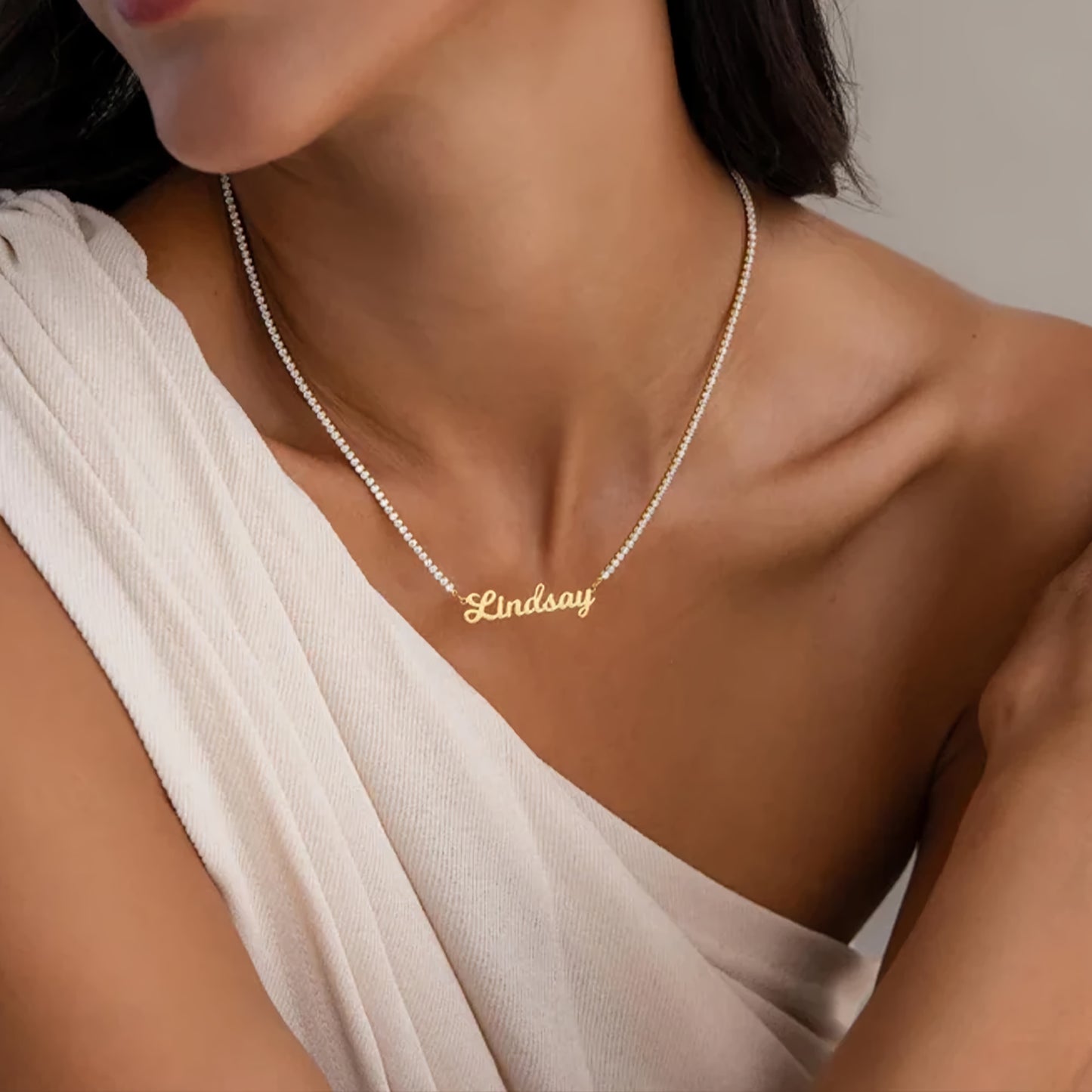 Custom Tennis Name Necklace
