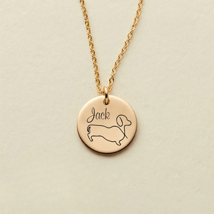 Custom Dog Name Coin Pendant Necklace