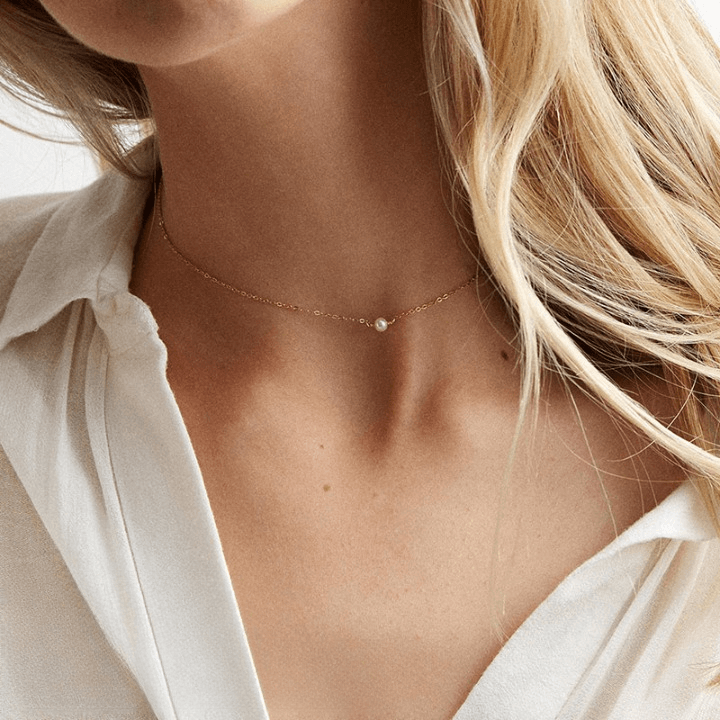 Dainty Single Pearl Necklace